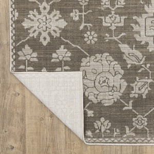 Homeroots 4' Gray Oriental Area Rug - Stylish, Stain-resistant Design For Cozy Spaces And Modern Decor 10' X 13' Polyester 576395