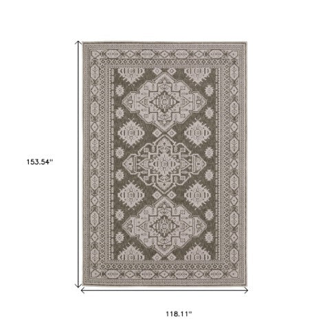 Homeroots 10' Blue Medallion Area Rug - Stylish, Stain-resistant Design For Living Spaces And Kids' Rooms 10' X 13' Polyester 576397