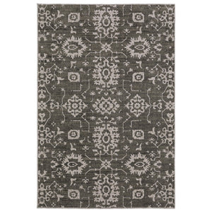 HomeRoots 5' Timeless Ivory and Gray Oriental Area Rug - Stain-Resistant, Durable Design for Any Room 10' X 13' 576398