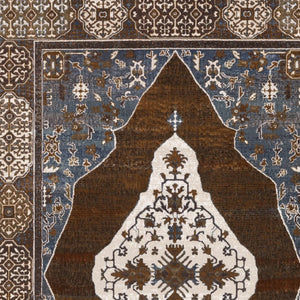 HomeRoots 4' Gray and Blue Medallion Area Rug – Durable, Stylish Design for Entryways, Bedrooms, and More! 10' X 13' 576402