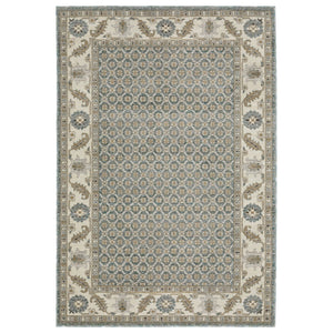 Homeroots 2' Blue Oriental Area Rug – Elegant Power Loom Design, Stain Resistant, Perfect For Pet-friendly Spaces 8' X 11' Polypropylene 576413