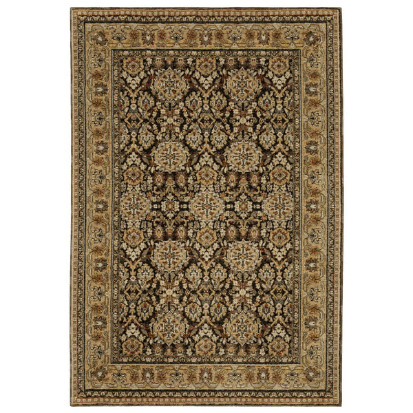 Homeroots 2' Brown Oriental Area Rug - Elegant Design, Stain Resistant, Perfect For Homes With Kids And Pets 8' X 11' Polypropylene 576417