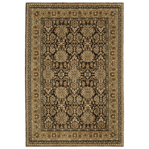 HomeRoots 3' Luxurious Brown and Gold Oriental Area Rug – Classic Design, Durable, Stain-Resistant Style for Home 8' X 11' 576417