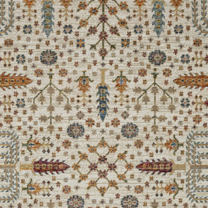 Homeroots 2' Inviting Ivory And Gold Oriental Area Rug - Stain Resistant, Stylish Design For Any Space 8' X 11' Polypropylene 576423