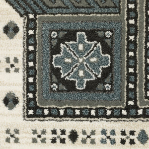 Homeroots 3' Gray Medallion Area Rug - Stylish, Stain-resistant, Perfect For Kids And Pets, Elevate Your Space! 10' X 13' Polypropylene,Polyester 576427