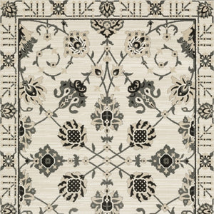 Homeroots 3' Ivory Oriental Area Rug - Stylish, Stain-resistant Design Perfect For Homes With Kids & Pets 10' X 13' Polypropylene,Polyester 576429