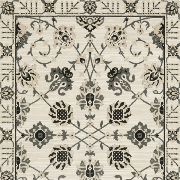 Homeroots 3' Ivory Oriental Area Rug - Stylish, Stain-resistant Design Perfect For Homes With Kids & Pets 10' X 13' Polypropylene,Polyester 576429