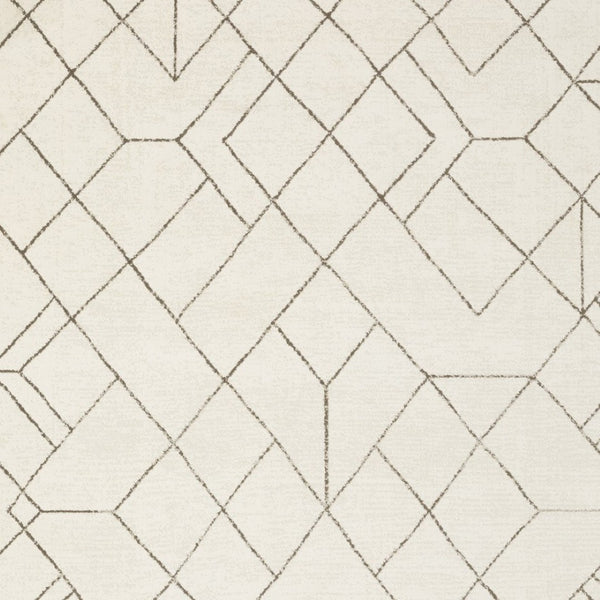 Homeroots 3' Stylish Ivory Geometric Area Rug – Stain Resistant, Soft Texture For A Cozy Home Atmosphere 10' X 13' Polypropylene,Polyester 576432