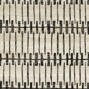 Homeroots 3' Inviting Beige And Black Geometric Area Rug – Stain Resistant, Perfect For Kids And Pets! 10' X 13' Polypropylene,Polyester 576437