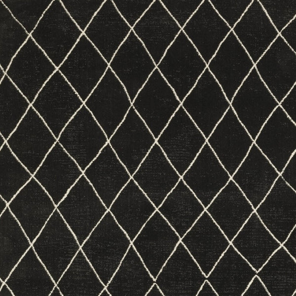 Homeroots 3' Charcoal And Ivory Trellis Area Rug - Stylish, Stain-resistant Design For Modern Home Decor 10' X 13' Polypropylene,Polyester 576438