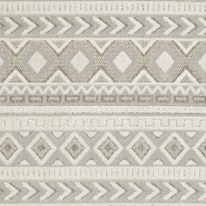 Homeroots 3' Gray Tribal Area Rug – Stylish Power Loom Design, Stain Resistant, Perfect For Any Home Decor 10' X 13' Polypropylene 576440