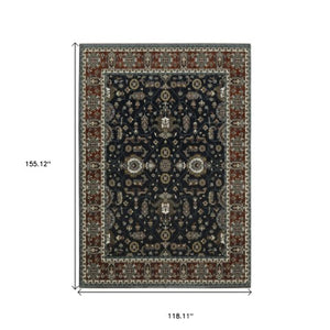 Homeroots 10' Red Oriental Area Rug With Fringe - Stain Resistant, Stylish Design For Living Spaces & Pets 10' X 13' Polyester 576443