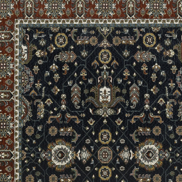 Homeroots 10' Red Oriental Area Rug With Fringe - Stain Resistant, Stylish Design For Living Spaces & Pets 10' X 13' Polyester 576443