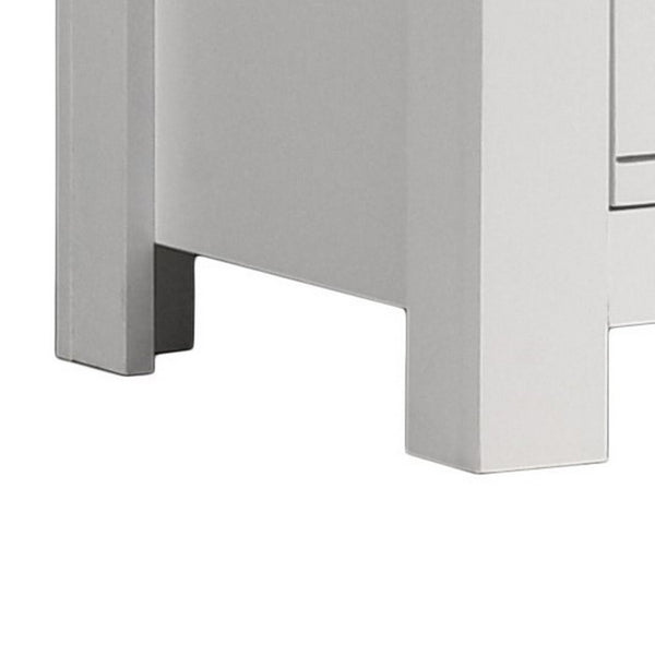 English Elm Jermy Two Drawer Nightstand White Mdf Build with Bold Black Hardware Bedroom Storage B056P416840