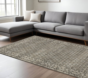 Homeroots 3' Gray Diamond Area Rug With Fringe - Stylish Stain-resistant Design For Home Décor & Comfort 10' X 13' Polyester 576447