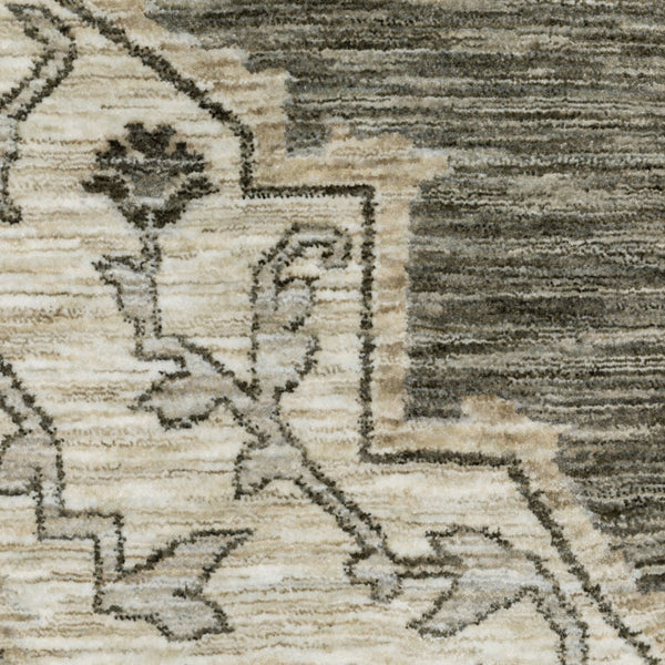 Homeroots 10' Charcoal Medallion Area Rug With Fringe – Stylish, Stain-resistant Design For Warm Interiors 10' X 13' Polyester 576449