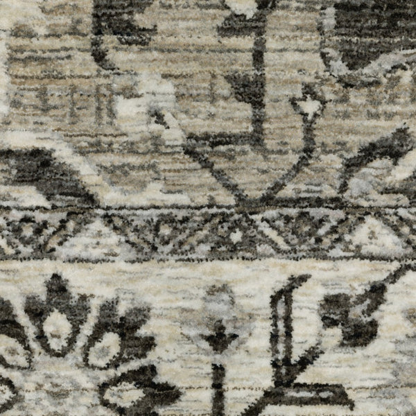 Homeroots 3' Stylish Gray Medallion Area Rug With Fringe - Perfect For Homes With Kids And Pets, Stain Resistant 8' X 11' Polyester 576452