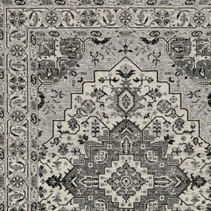 Homeroots 3' Gray Medallion Area Rug With Fringe – Stain Resistant, Stylish Design For Home Decor Warmth 10' X 13' Polyester 576453