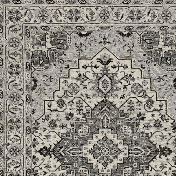 Homeroots 3' Gray Medallion Area Rug With Fringe – Stain Resistant, Stylish Design For Home Decor Warmth 10' X 13' Polyester 576453