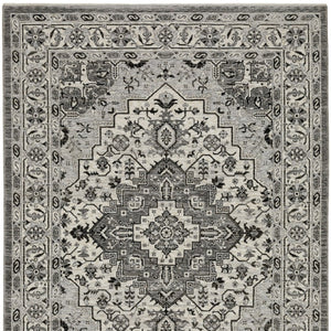 Homeroots 3' Gray Medallion Area Rug With Fringe – Stain Resistant, Stylish Design For Home Decor Warmth 10' X 13' Polyester 576453