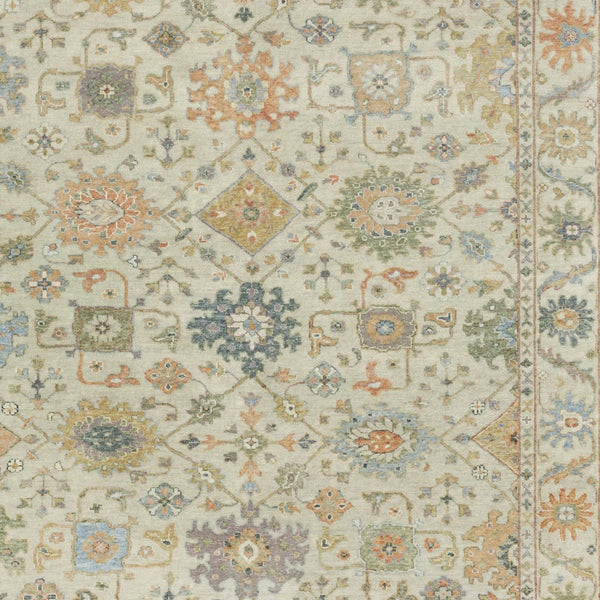 Homeroots 2' Hand Knotted Beige And Green Wool Oriental Area Rug With Fringe For Timeless Home Elegance 10' X 14' Wool 576455