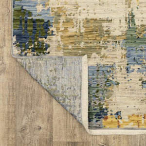 Homeroots 2' Abstract Beige And Orange Area Rug With Fringe – Stylish Decor For Any Room – Timeless Elegance 8' X 11' Wool Blend 576466