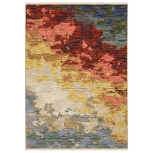 Homeroots 2' Beige Abstract Area Rug With Fringe – Stylish, Comfortable, And Perfect For Any Home Decor 8' X 11' Wool Blend 576472