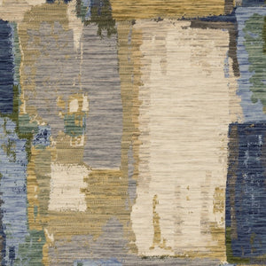 Homeroots 2' Blue Abstract Area Rug With Fringe - Stylish Design For Comfort And Warmth In Any Space 10' X 13' Wool Blend 576473