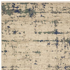 Homeroots 2' Beige Abstract Area Rug With Fringe - Artistic Touch For Your Living Space, Perfectly Chic Design 10' X 13' Wool Blend 576479