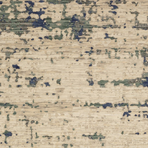 Homeroots 2' Beige Abstract Area Rug With Fringe - Artistic Touch For Your Living Space, Perfectly Chic Design 8' X 11' Wool Blend 576480