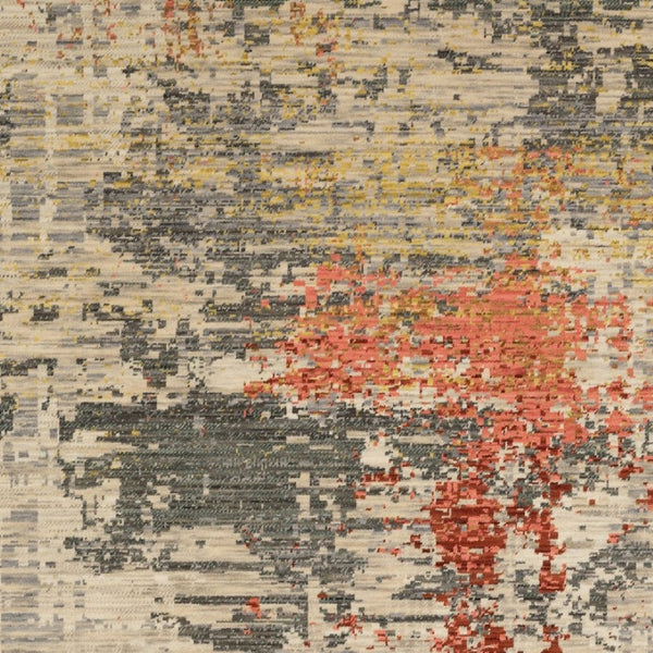 Homeroots 2' Beige And Pink Abstract Area Rug With Fringe – Stylish Design For Cozy Home Décor Upgrade 10' X 13' Wool Blend 576483