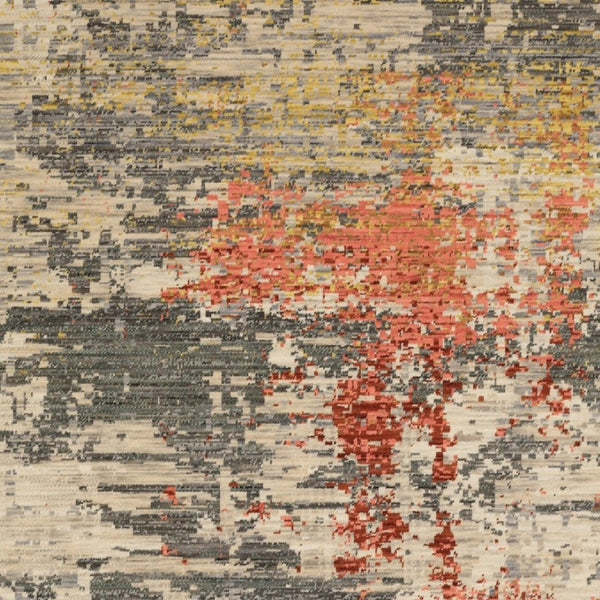 Homeroots 2' Beige And Pink Abstract Area Rug With Fringe – Stylish Design For Cozy Home Décor Upgrade 8' X 11' Wool Blend 576484