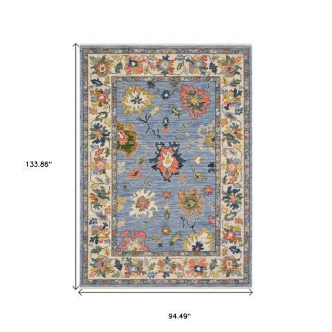 Homeroots 2' Cozy Gray Oriental Area Rug With Fringe - Elevate Your Space With Timeless Style And Warmth 8' X 11' Wool Blend 576490