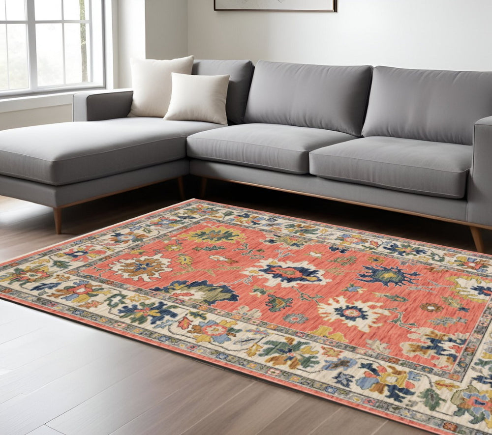 HomeRoots 6' Elegant Blue Green and Ivory Oriental Runner Rug with Fringe for Classic Home Décor Appeal 10' X 13' 576491
