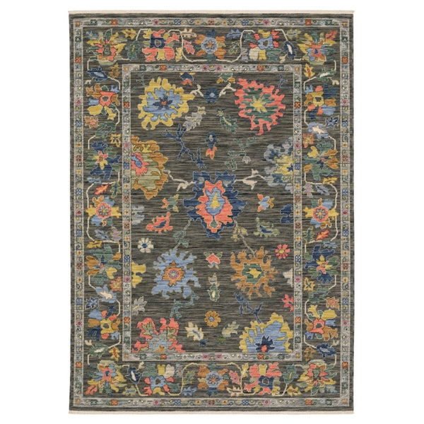 HomeRoots 6' Elegant Blue Green and Ivory Oriental Runner Rug with Fringe for Classic Home Décor Appeal 10' X 13' 576493