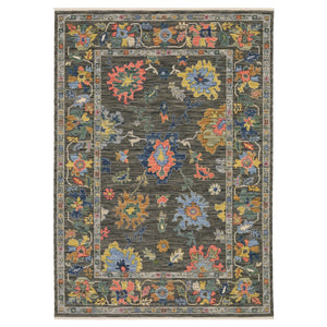 Homeroots 2' Cozy Gray Oriental Area Rug With Fringe - Elevate Your Space With Timeless Style And Warmth 10' X 13' Wool Blend 576493