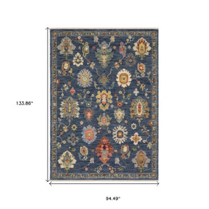 Homeroots 2' Yellow Oriental Area Rug With Fringe - Timeless Design For Cozy Home Decor And Warmth 8' X 11' Wool Blend 576496