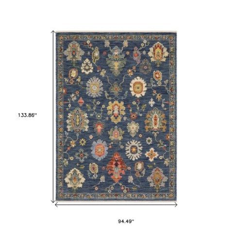 Homeroots 2' Yellow Oriental Area Rug With Fringe - Timeless Design For Cozy Home Decor And Warmth 8' X 11' Wool Blend 576496