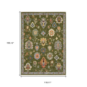 Homeroots 2' Yellow Oriental Area Rug With Fringe - Timeless Design For Cozy Home Decor And Warmth 10' X 13' Wool Blend 576497