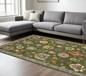 Homeroots 2' Yellow Oriental Area Rug With Fringe - Timeless Design For Cozy Home Decor And Warmth 10' X 13' Wool Blend 576497