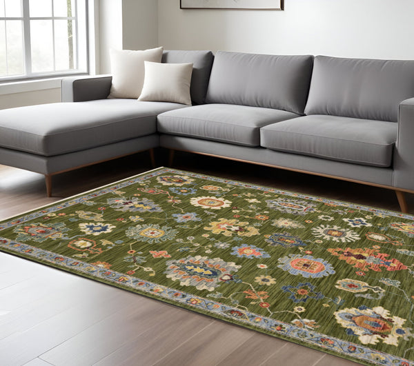 Homeroots 2' Yellow Oriental Area Rug With Fringe - Timeless Design For Cozy Home Decor And Warmth 10' X 13' Wool Blend 576497