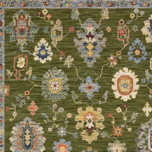 Homeroots 2' Yellow Oriental Area Rug With Fringe - Timeless Design For Cozy Home Decor And Warmth 10' X 13' Wool Blend 576497