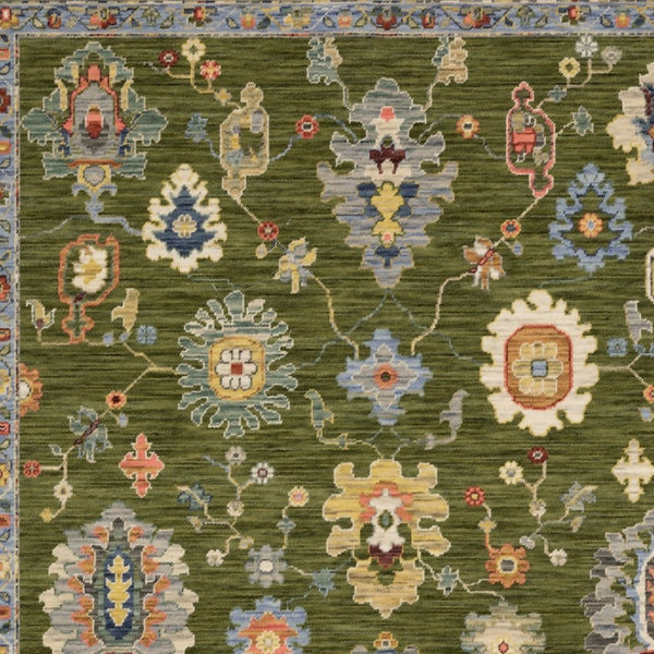 Homeroots 2' Yellow Oriental Area Rug With Fringe - Timeless Design For Cozy Home Decor And Warmth 10' X 13' Wool Blend 576497