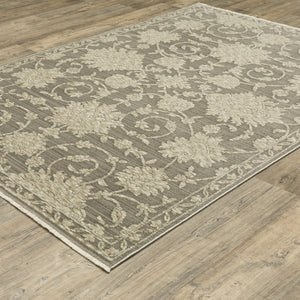 Homeroots 10' Stunning Floral Area Rug With Fringe - Stain Resistant, Perfect For Homes With Kids And Pets 10' X 13' Polyester 576501