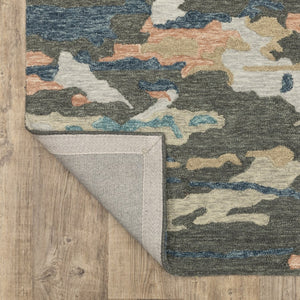 HomeRoots 5' Abstract Gray and Blue Hand-Tufted Wool Area Rug - Soft, Durable, and Perfect for Any Room Decor 8' X 10' 576503