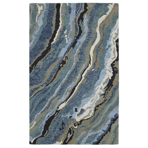 HomeRoots 5' Wool Abstract Area Rug in Blue and Teal - Hand-Tufted, Soft, Durable, and Stylish for Any Space 8' X 10' 576505