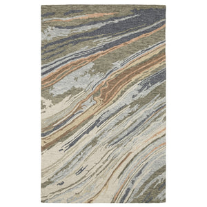 HomeRoots 5' Gray and Blue Wool Abstract Hand-Tufted Area Rug - Modern Comfort for Your Living Space Decor 8' X 10' 576506