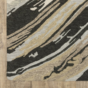 HomeRoots 5' Gray Wool Abstract Hand-Tufted Area Rug - Contemporary Artistry and Cozy Comfort for Your Home 8' X 10' 576507