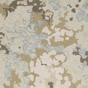 Homeroots 5' Abstract Hand-tufted Beige And Blue Wool Area Rug - Elevate Your Space With Style And Comfort 8' X 10' Wool 576508