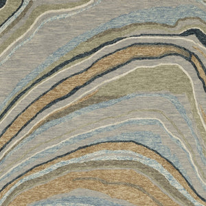 HomeRoots 5' Gray and Blue Wool Hand-Tufted Area Rug - Modern Abstract Design for Stylish Home Décor 8' X 10' 576509